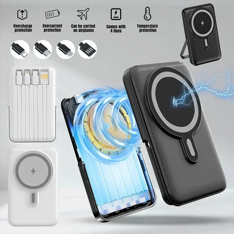 Power Bank For Xiaomi Magnetic Wireless Power Banks Super Fast Charging Battery 10000mAh High Capacity For Samsung Phone