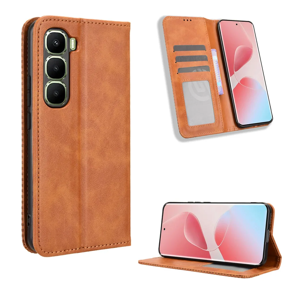 Para Doogee N60 Pro X98 X97 S97 S88 S96 Pro S59 S86 Note 59 Pro 58 Pro Funda de cuero con tapa Vintage tarjetero soporte cartera