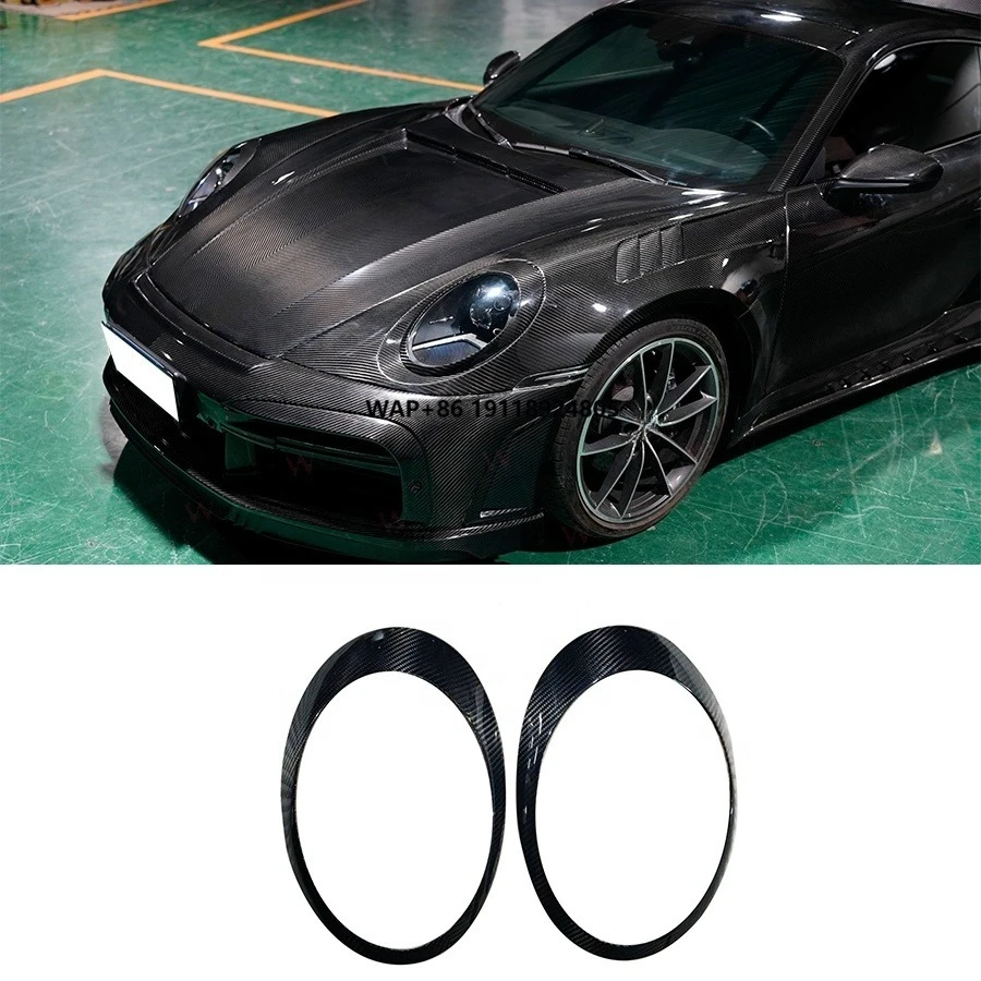 

Carbon Fiber 992 Headlight Eyebrows for 911 Carrera Turbo S GT3 2019-2022 Front Bumper Eyelid Headlight Trim
