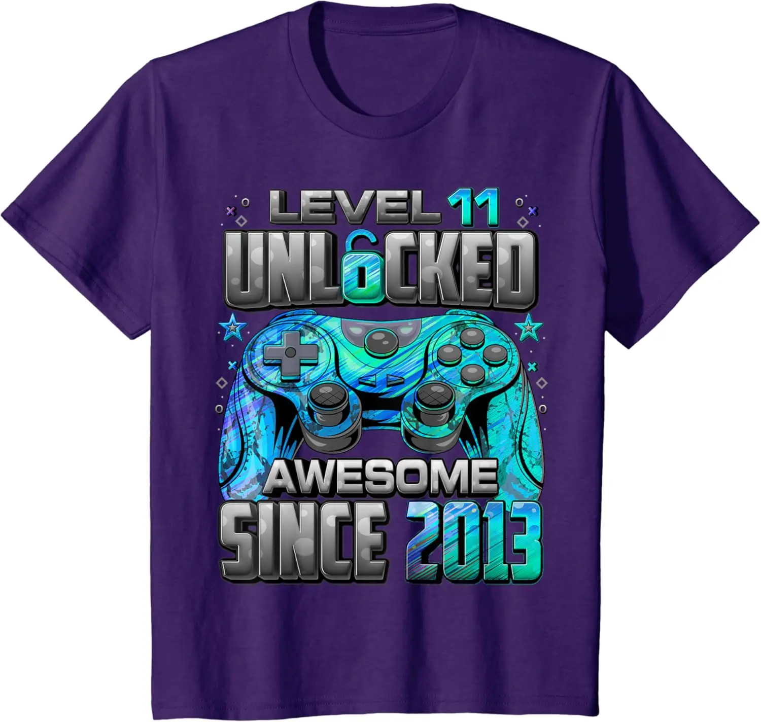 Level 11 Unlocked Awesome Since 2013 11th Birthday Gaming T-Shirt