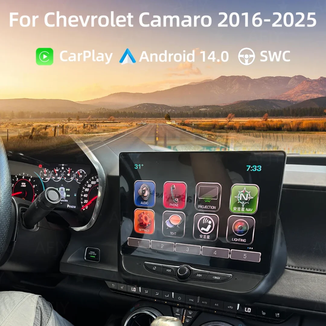 

Для Chevrolet Camaro 2016-2025: Беспроводной CarPlay, Android 14, автомобильный мультимедийный GPS-плеер, стереосистема, автомагнитола, Android Auto, головное устройство
