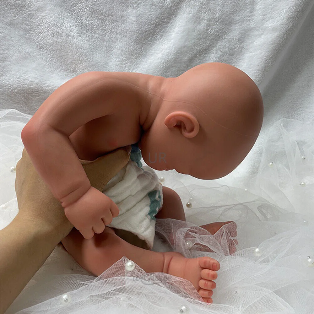 17 "ناعمة رائعتين سيليكون تولد من جديد دمية طفل رسمت باليد عمل فني رائع الوليد لحديثي الولادة جمع دمية عشاق الدمى