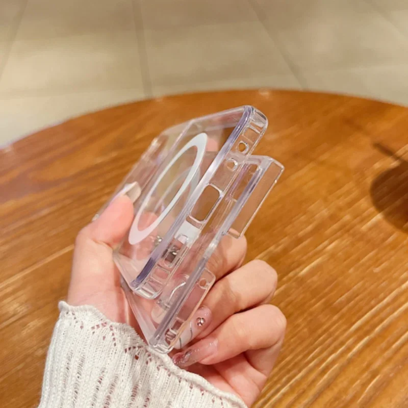 Trasparente per Magsafe Magnete Custodia per telefono con ricarica wireless per Samsung originale Z Fold 7 6 5 4 3 Flip 7 6 5 4 Cover posteriore in acrilico