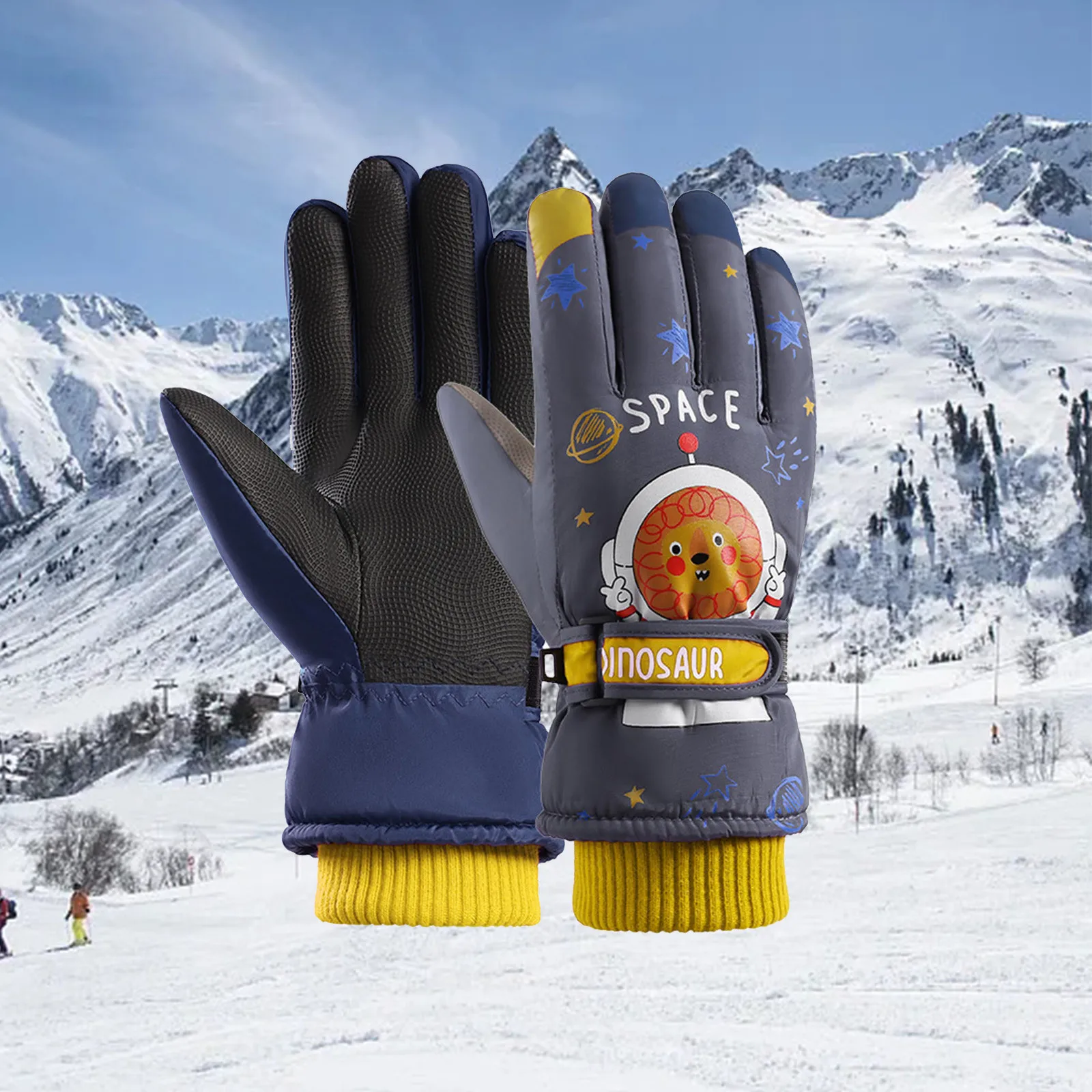 Gants Thermiques Imperméables et Coupe-Vent pour Enfant de 4 à 7 ans, Mitaines de Ski en Plein Air pour Bébé