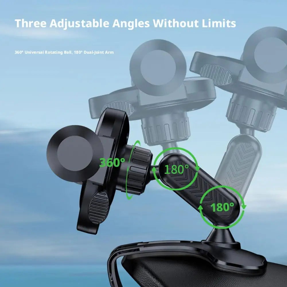 Car Phone Holder Multifunctional Dashboard Clip Phone Rotation Dash Hands-Free Phone Mount Bracket N1J4