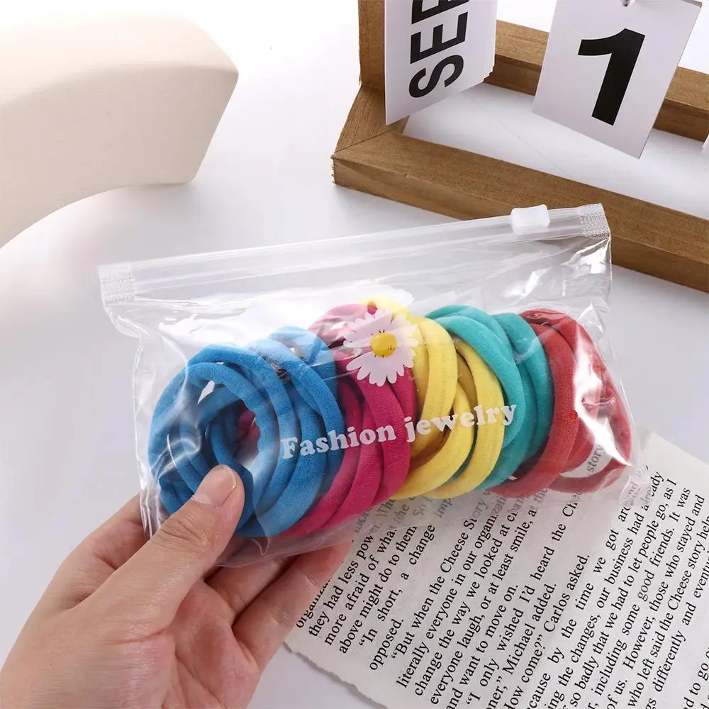 Thick Simple Hair Bands Women Elastic 25Pcs/bag Ponytail Holder Hair Rope Rubber Bands Hair Accessories