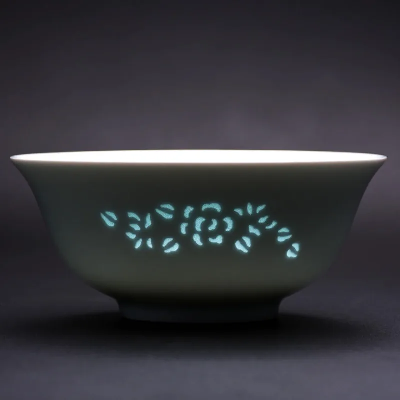 Custom Link LIANHUA POTTERY Linglong Celadon Ceramic （Porcelain Only, Not Bone China)  Tableware Set