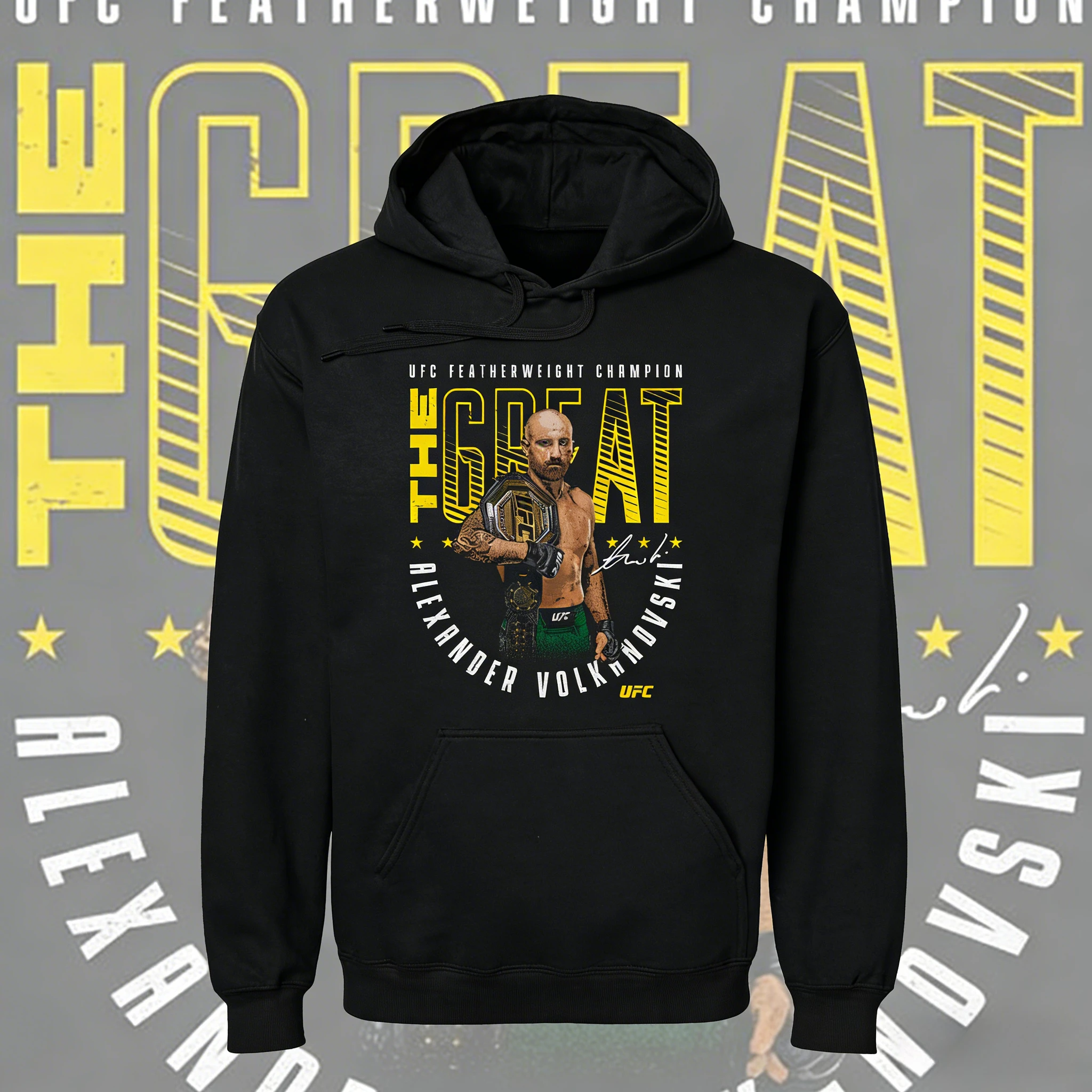 

2025-26, осенне-зимняя толстовка с капюшоном и периферийным рисунком UFC, свободная толстовка с принтом из 100% хлопка для мужчин и женщин