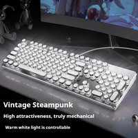 EWEADN TK100 Retro Punk Mechanical Keyboard Mouse Set Luminous Wired USB Computer Office Gaming Keyboard Green Axis 87/104keys