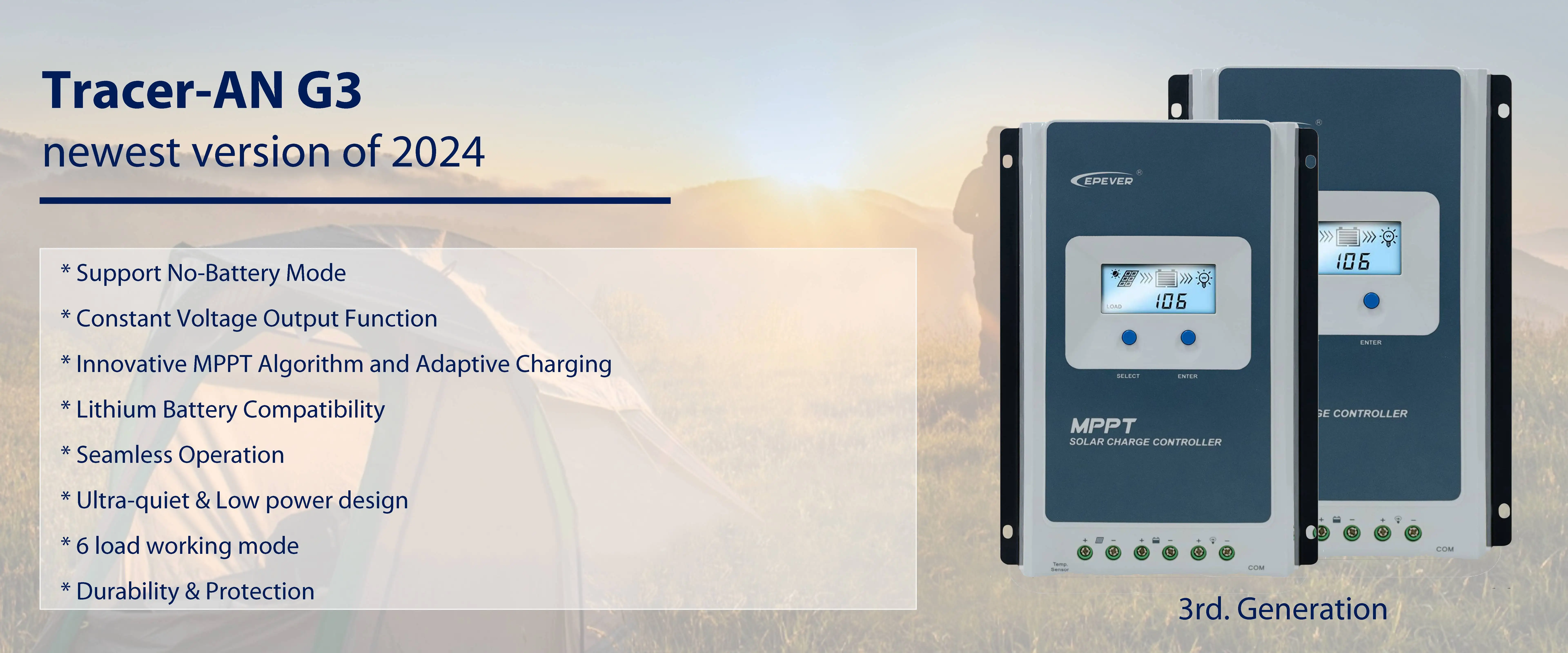 EPEVER Neuer TracerANG3 10A 20A 30A 40A 12V24V MPPT Solar-Laderegler Unterstützt Betrieb ohne Batterie Tracer4210ANG3 – Detail 1
