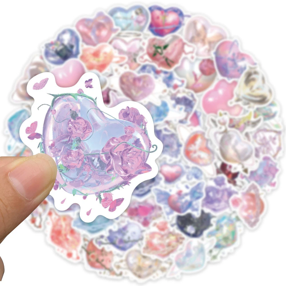 10/30/60 قطعة لطيف الكرتون كريستال الحب الكتابة على الجدران ملصقات Ins نمط لاصقة تزيين حقيبة الكمبيوتر المحمول الهاتف الغيتار الشارات التعبئة