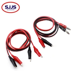 1M test line DIY double end banana plug to alligator clip line power line wire red black cable jumper line multimeter with 1M