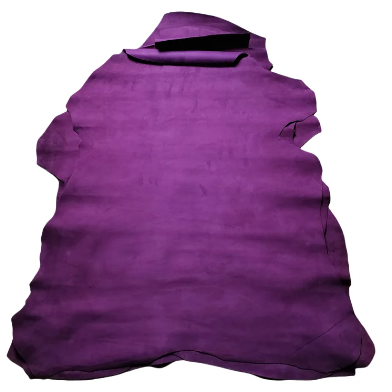 CACHEMIR rojo y morado, 0,6/1mm Primera capa de cuero Tela de cuero auténtico DIY hecho a mano para el interior Piel de oveja entera