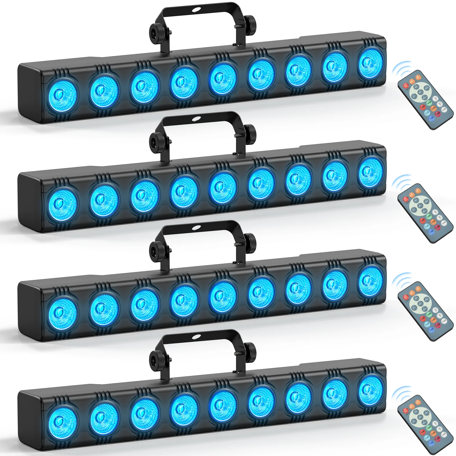 Yiflamefly 4Pcs Wall Washer Lights Bar 9X4W LED RGBW Stage Lights DMX512 Dj Light For Indoor Outdoor Yard Church Wedding Party