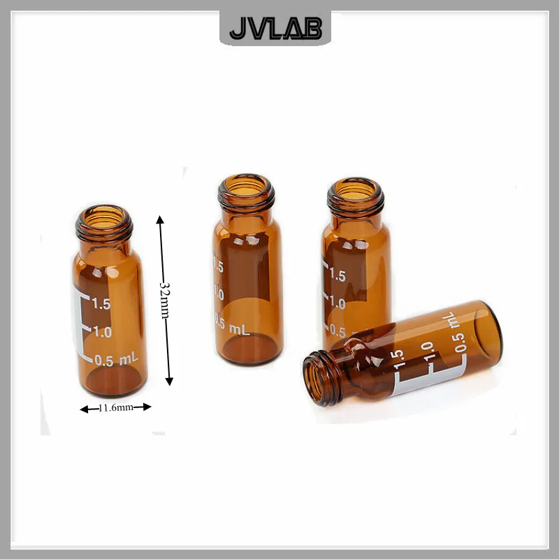 قارورة كروماتوغرافيا بنية 1.5 مل مع غطاء أزرق مفتوح 9 مم زجاجة عينة أوتوماتيكية لتجربة الكروماتوغرافيا 100/pk