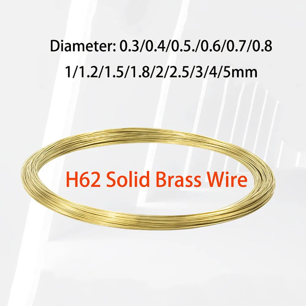 Fio de Latão Sólido para Fazer Jóias Faça Você Mesmo Craft 0.3 mm 0.5 mm 0.7 mm mm 1.2 mm mm 2.5 mm mm mm mm 1m 2m 5m