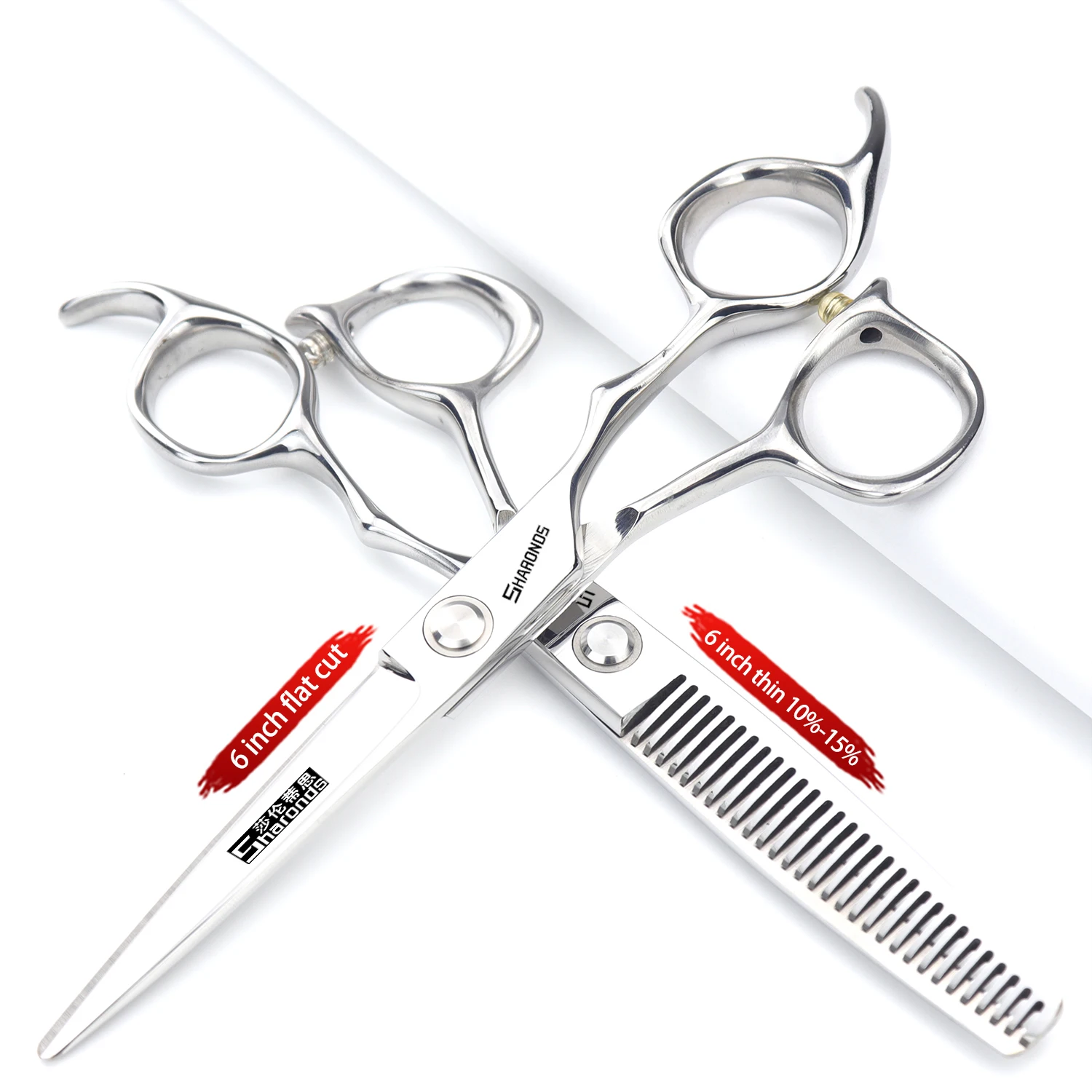 

6 Inch Barber Specificlied Shears Professional Hairdressing Scissors Hairdresser Clippers Set Flat Thinning Hair Cutting Tools