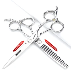 6 Inch Barber Specificlied Shears Professional Hairdressing Scissors Hairdresser Clippers Set Flat Thinning Hair Cutting Tools