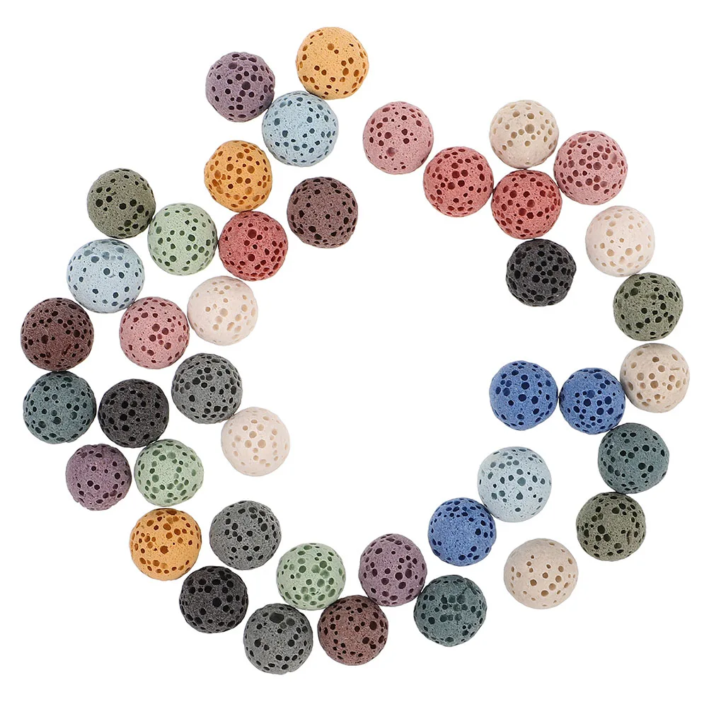 

42pcs Volcanic Stone Diffuser Beads Aromatherapy Lava Rock Jewelry Essential Oil Necklace Women Car Home Office