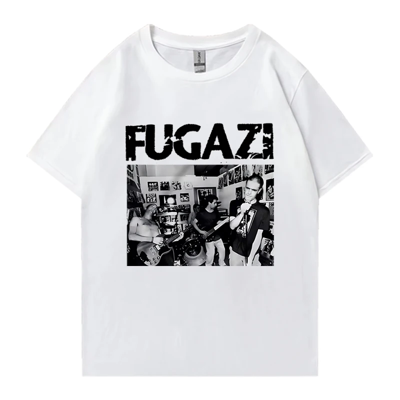 Trendy 2025 FUGAZI Band Graphic Oversized Tee shirt streetwear Men Women Summer short sleeve t-shirts 100% Cotton popular Unisex