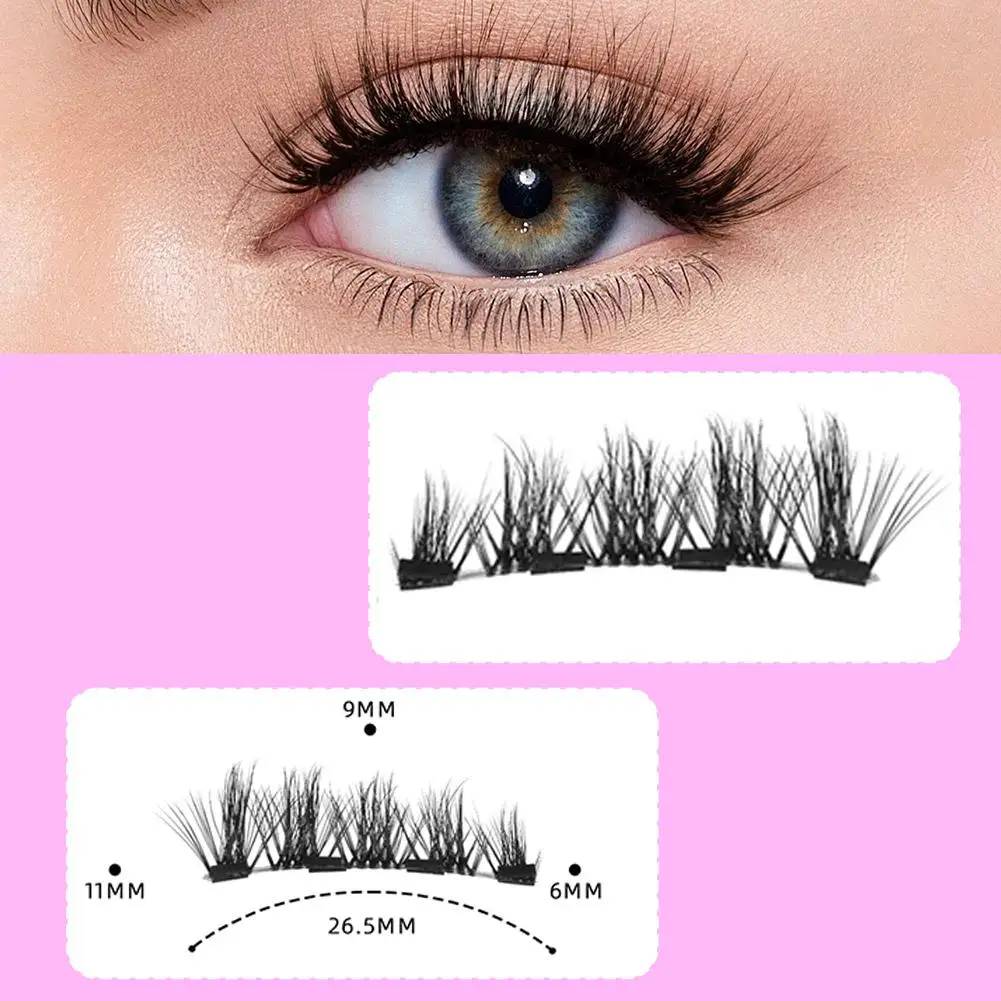 Juego de pestañas postizas magnéticas, rizador Natural sin pegamento, reutilizable, fácil de usar, herramientas de maquillaje para extensión de pestañas, pestañas postizas esponjosas