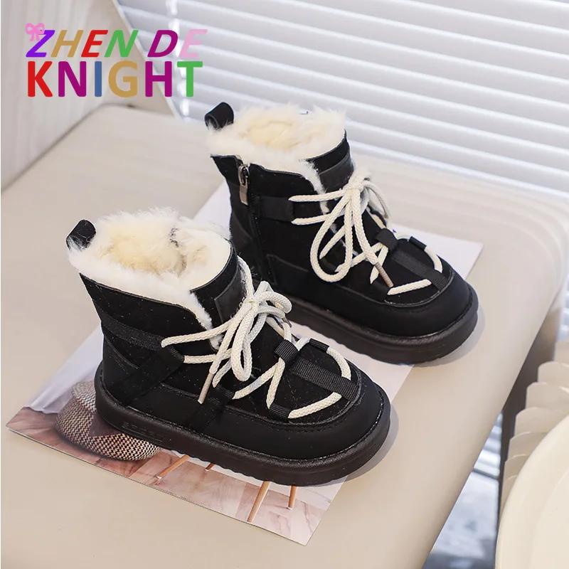 

Осень-зима 2022, детские модные зимние ботинки, унисекс, теплые хлопковые ботинки на флисовой подкладке на мягкой подошве, детская обувь для хлеба