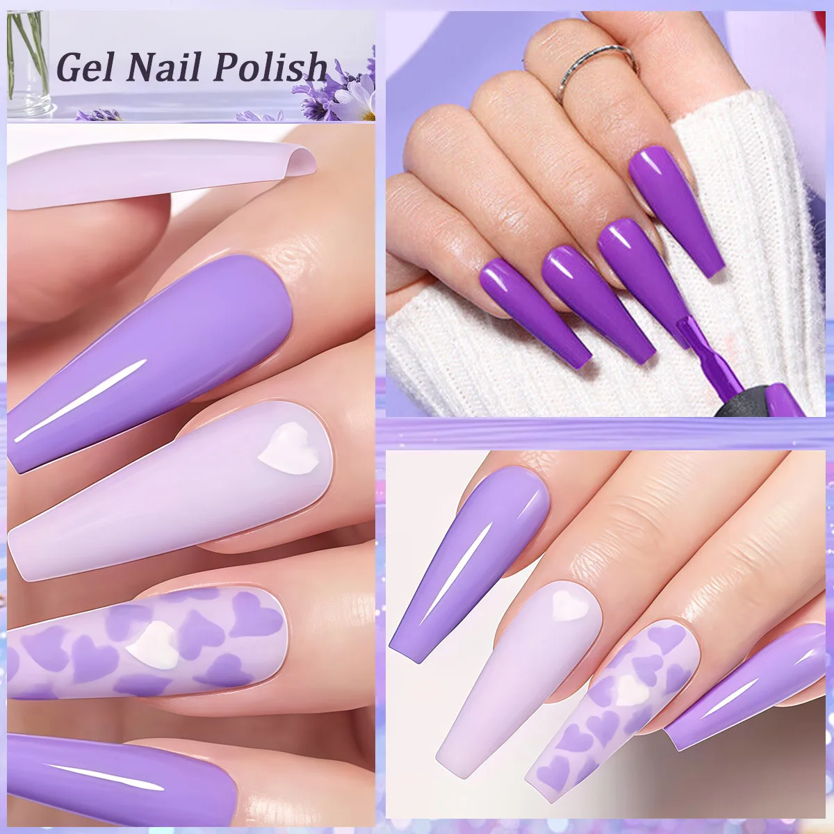 مجموعة مكونة من 12 قطعة من طلاء الأظافر، باللون الأرجواني، منتجات مانيكير عصرية على طراز الصالون، مناسبة للاستخدام بنفسك أو كهدية للعطلات #3