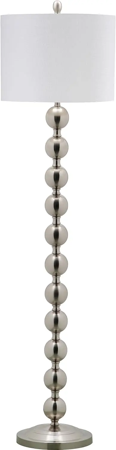 Safavieh Lighting Collection Reflections Modern Farmhouse Stacked Ball Nickel 59-Inch Living Room Bedroom Home Office Standing