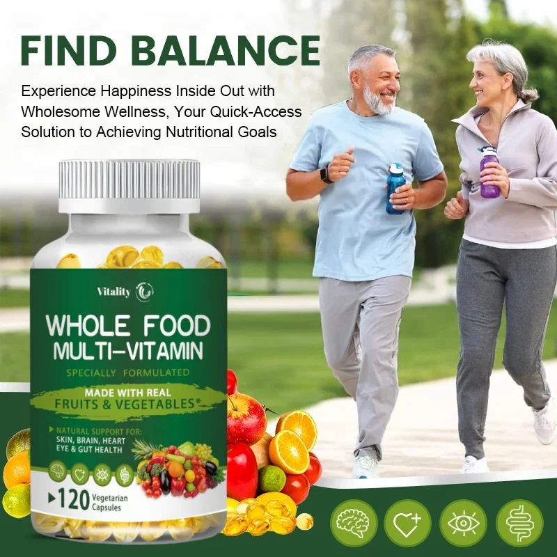 Vitality Whole Food Multivitamin Minerals Capsules Zinc & Vitamin D3K2 Improve Immunity Healthy Hair & Skin & Nails for Women