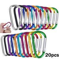 10/20PCS 5# Carabiner Keychain Alluminum D-ring Buckle Multi Colors Carabiner Snap Hook Clip Keychains Camping Backpack Buckle