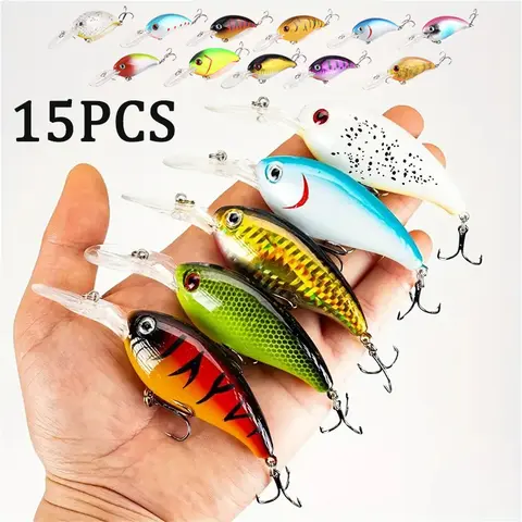 Crankbaits Set Mixed Colors Bait 10cm/14g Fishing Lure Minnow Wobbler Crank Jerkbait Bass Swimbait Treble Hooks Swim Hard Tackle