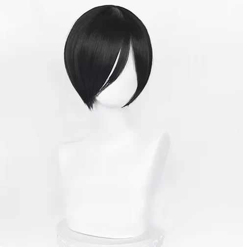 Ada Wong Cosplay Wig Ada Wong Wigs 32cm Short Black Heat Resistant Synthetic Hair Woman Party Role Play Wigs