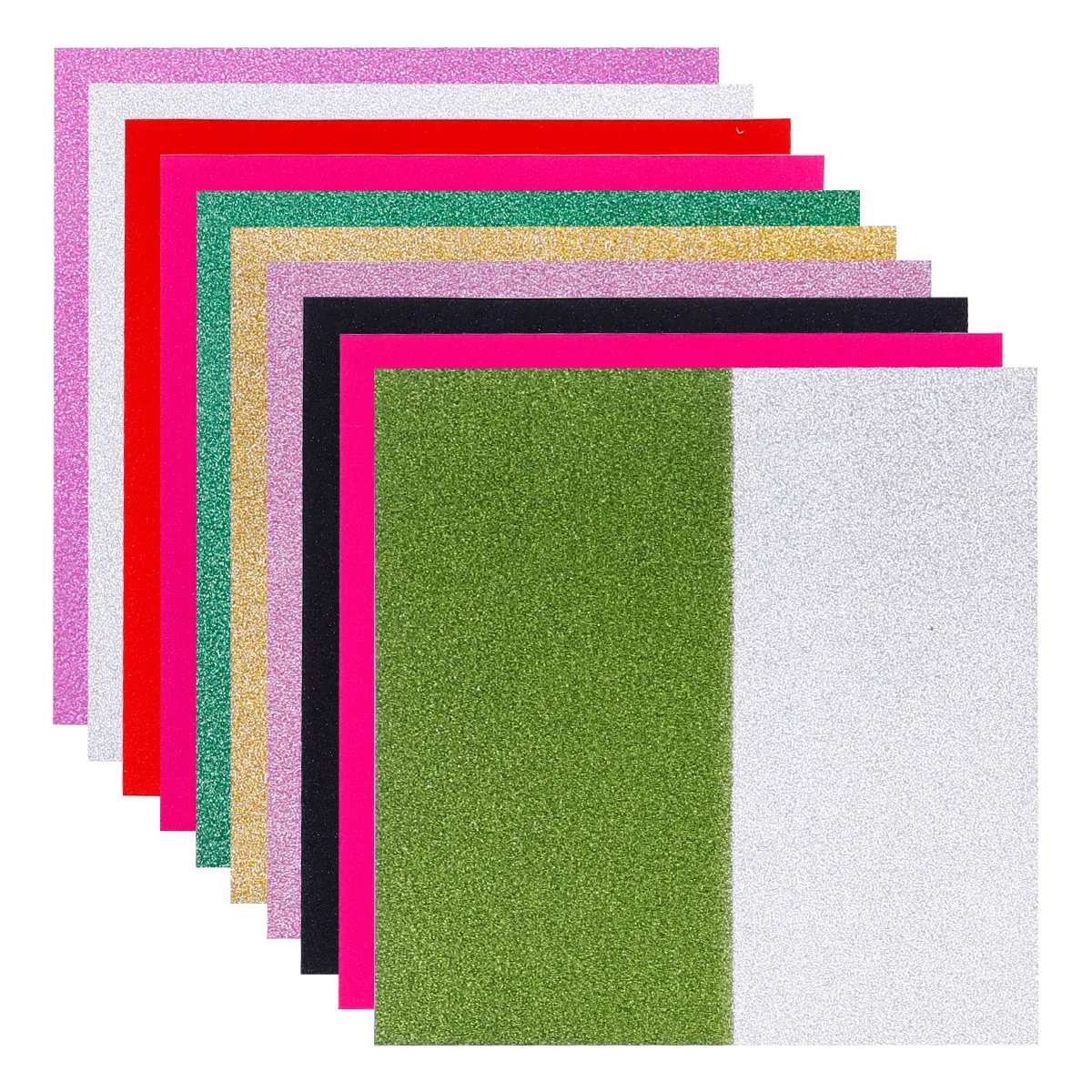 

100 Pcs Christmas Wrapping Paper Glittering Green Onion Creative Card Materials Beautiful Colorful Gift Making Child