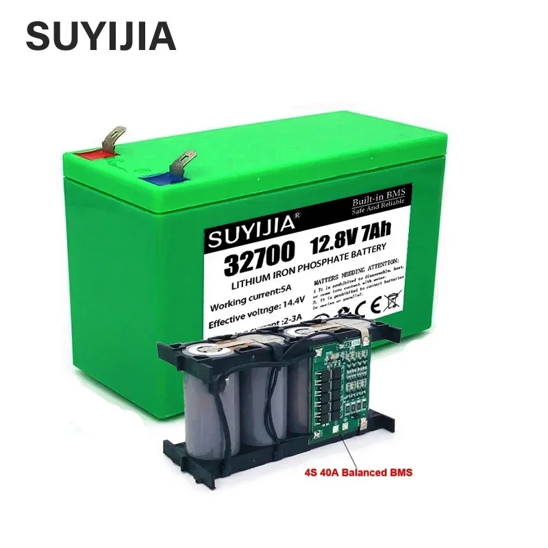 12.8V 7000mAh Lifepo4 Battery 32700 4S1P Battery Pack Electric Boats Uninterruptible Power Supply Supplies W/4S 40A Balanced BMS