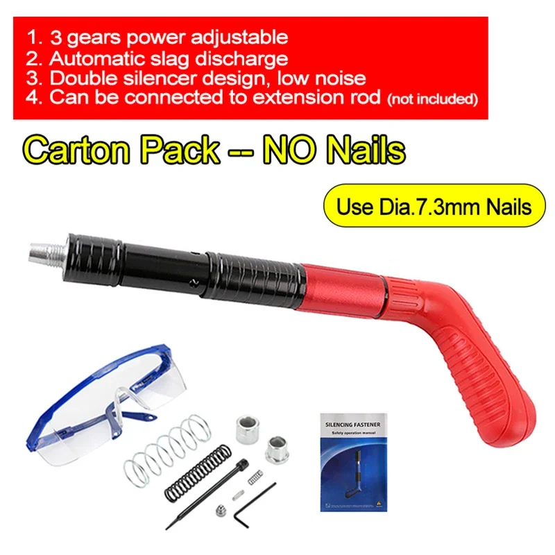 

3 Gears Power Adjust Mini Nail Gun Manual Steel Rivet Gun for Wall Installation Work Ceiling Anchor Wire Slotting Wall Fastener