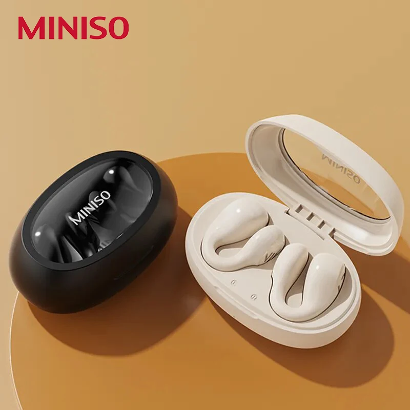 

MINISO M14 V5.3 Bluetooth Headset HIFI Sound Low Latency Earbuds Ear Hook Wireless Headphones ENC Noise Reduction Earphones Gift