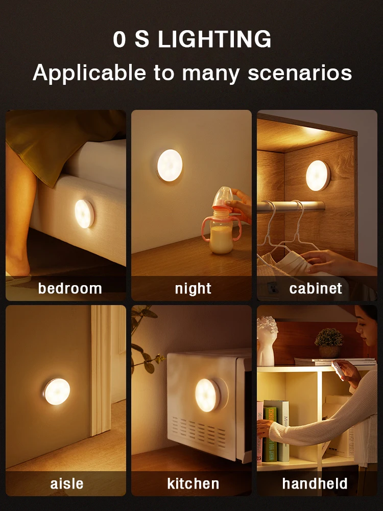 Xiaomi Bedroom Night Lights Motion Sensor Night Lamp Children\'s Gift USB Charging Bedroom Decoration Led Night Light MOONSHADOW