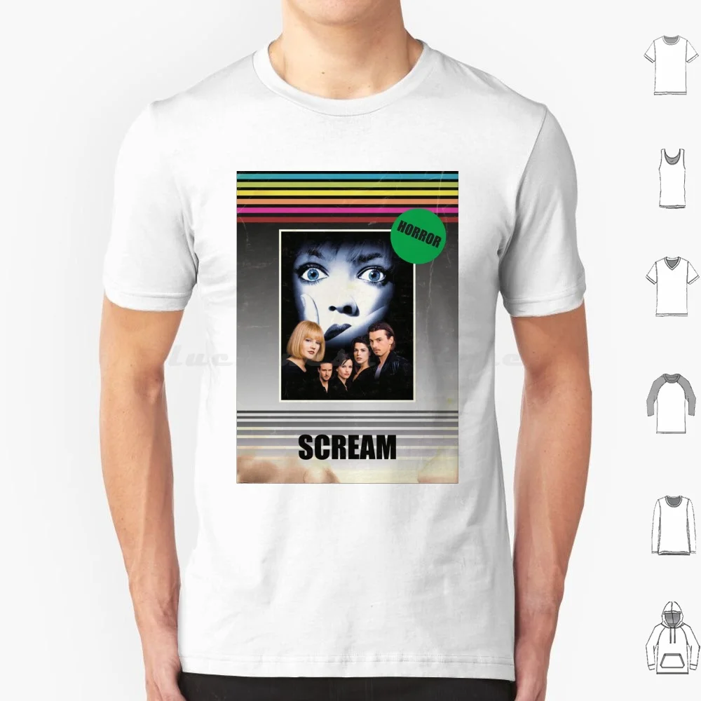 Scream 1996 Vhs estilo película de terror cartel camiseta tamaño grande 100% algodón Scream Ghostface Vhs Horror Horror 90s Horror Scream