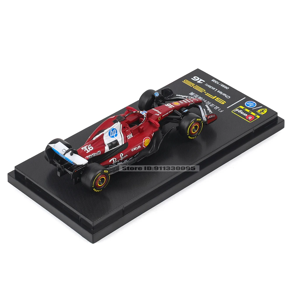 ببوراغو 1:64 2025 F1 MCL39 # 81 أوسكار بيستري W16 # 63 جورج راسل RB21 # 1 لعبة مجسمة سيارة من سبيكة Verstappen SF25 مع أكريليك #4