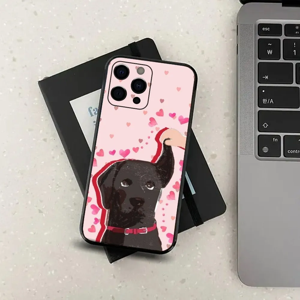 Labrador Dog Phone Case For Apple iPhone 15,14,13,12,11,Pro,X,XS,Max,XR,Plus,Mini Soft Black Cover