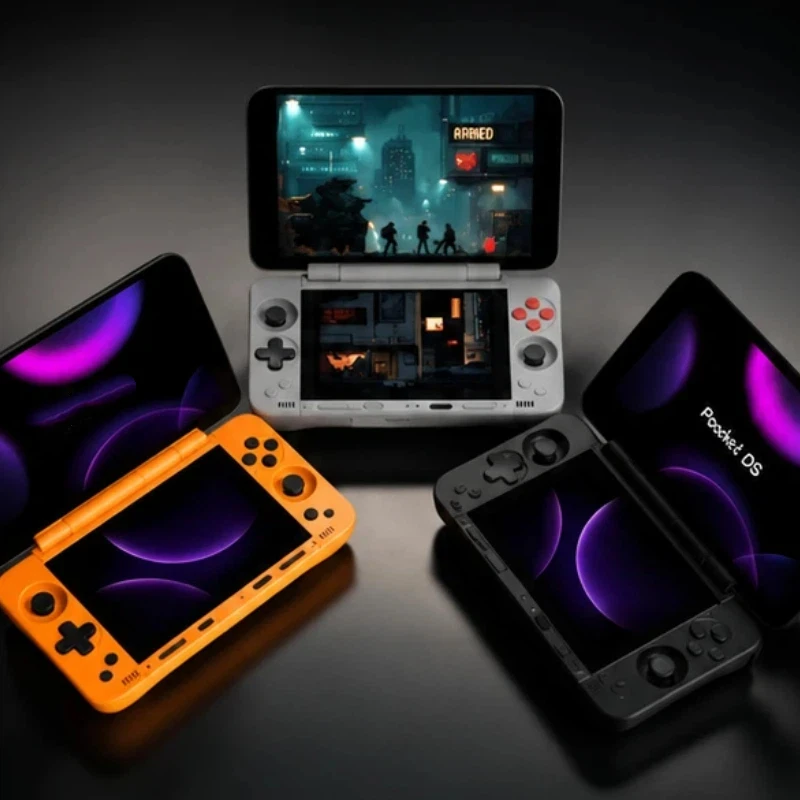 Handheld Game Console Pocketds Flip Dual‑Screen Flip Gaming Device Oled 165hz Android Portable Retro Game Player For Home Travel