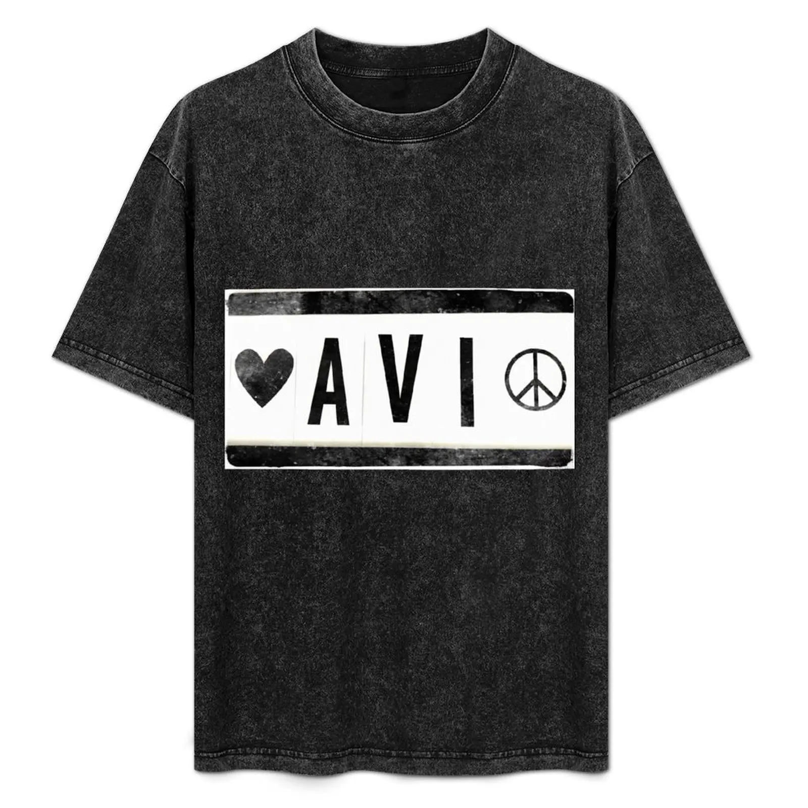 

Avi, Hebrew name, Avi socks, Avi mask, Avi sticker T-Shirt Simple Solid Color Crew Neck Tee