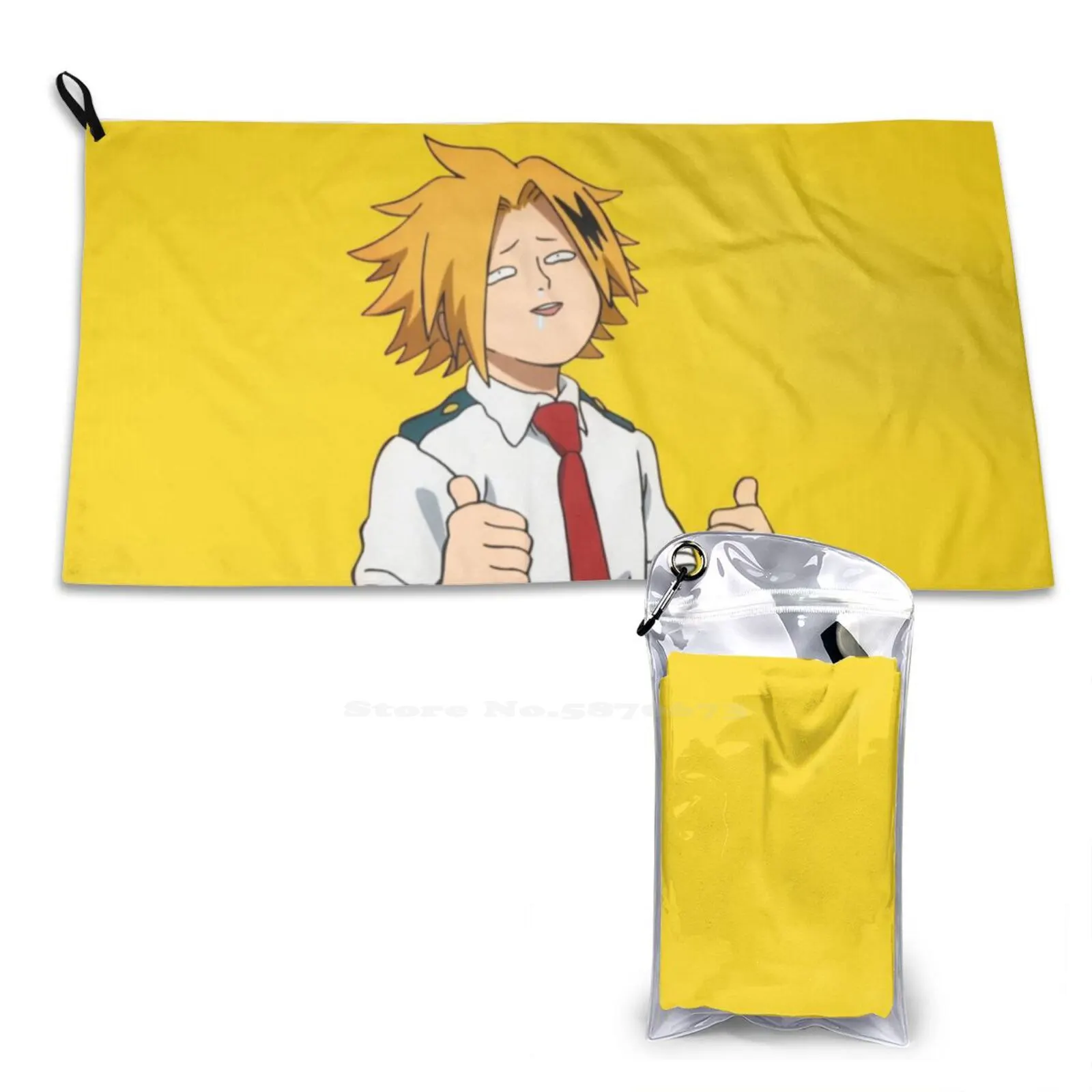 Denki Kaminari Custom Soft Bathroom Towels Home Outdoor Bnha Boku No Hero Academia Mha Denki Kaminari Kaminari Denki Anime