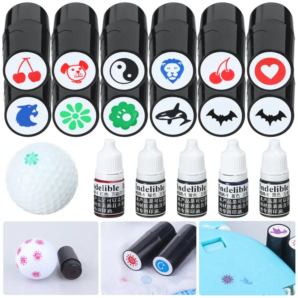 Golf Ball Stamper Stamp Marker Impression Seal Quick-dry Plastic Multicolors Golf Accessories Symbol For Golfer Gift