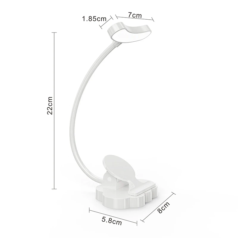 Imagem -05 - Mini Luz de Leitura com Clip Lâmpada de Mesa Flexível Recarregável Via Usb Luz Noturna para Leitura e Estudos no Quarto Proteção para os Olhos Luz Ajustável