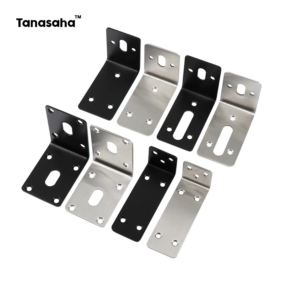 

2pcs Stainless Steel Corner Brackets Silver 90° Shape Corner Duty Black Right Angle Shelf Support for Home Cabinets Hardware