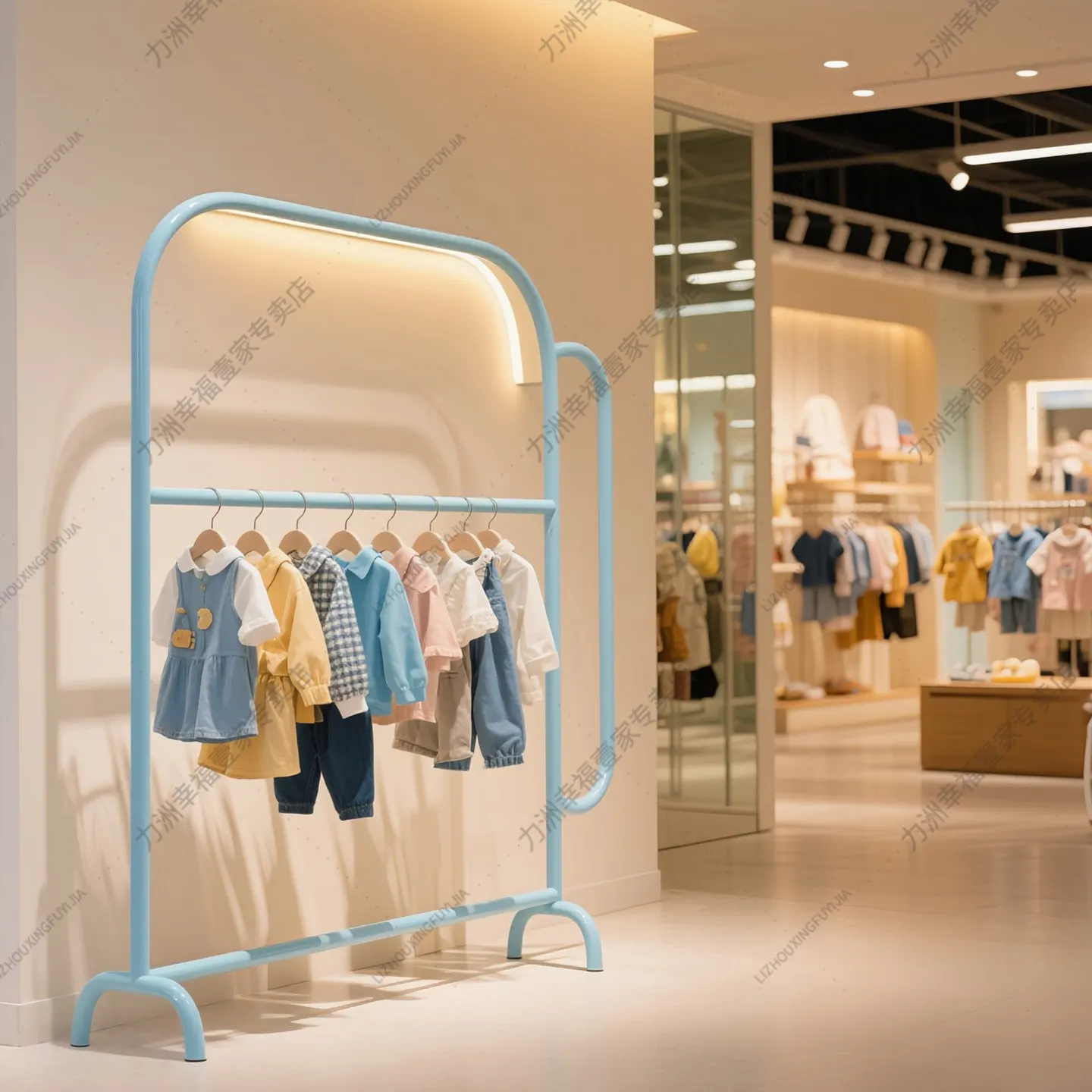store ins wind floor hanging hanger wrought iron, storage clothing rack strong load-bearing creative middle island rack