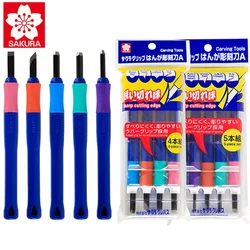 SAKURA Carving Knife Tools 4/5pcs Set Chisels Engraving Wood For Art Kits Utility Knife Crafts Repair Multi Diy Art Supplies