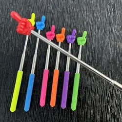 Metal Teaching Pointer Telescopic Rod Finger Design Teachings Stick Finger Student Reading Stick School Office Teaching Supplies