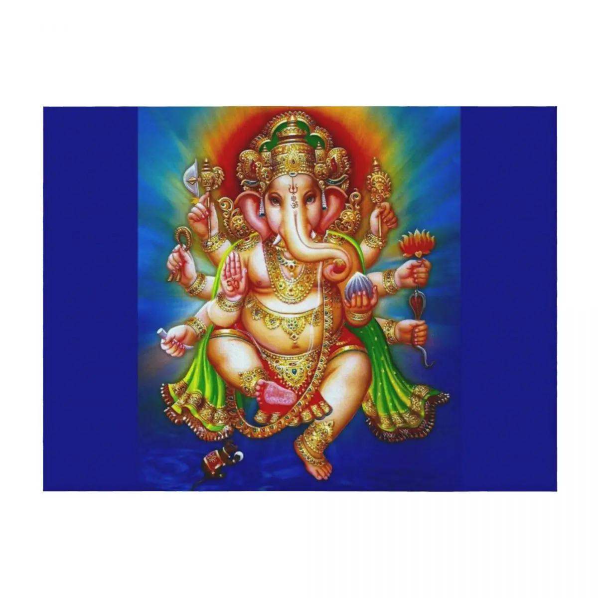 

GANESHA HINDU GOD ; Vintage Deity Print Throw Blanket For Sofa Thin christmas gifts Heavy Single Blankets